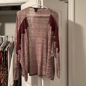 Rue 21 pink and white cardigan